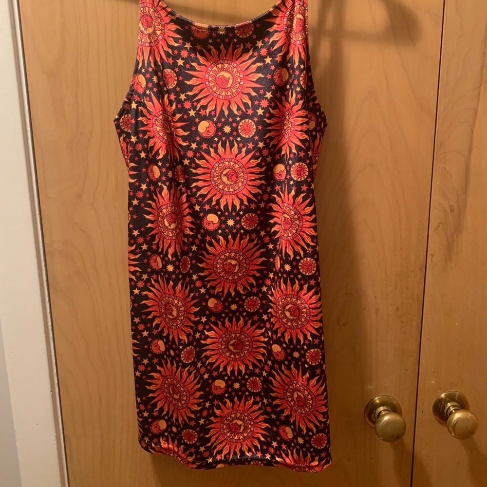 Velvety sun and moon dress